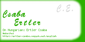 csaba ertler business card